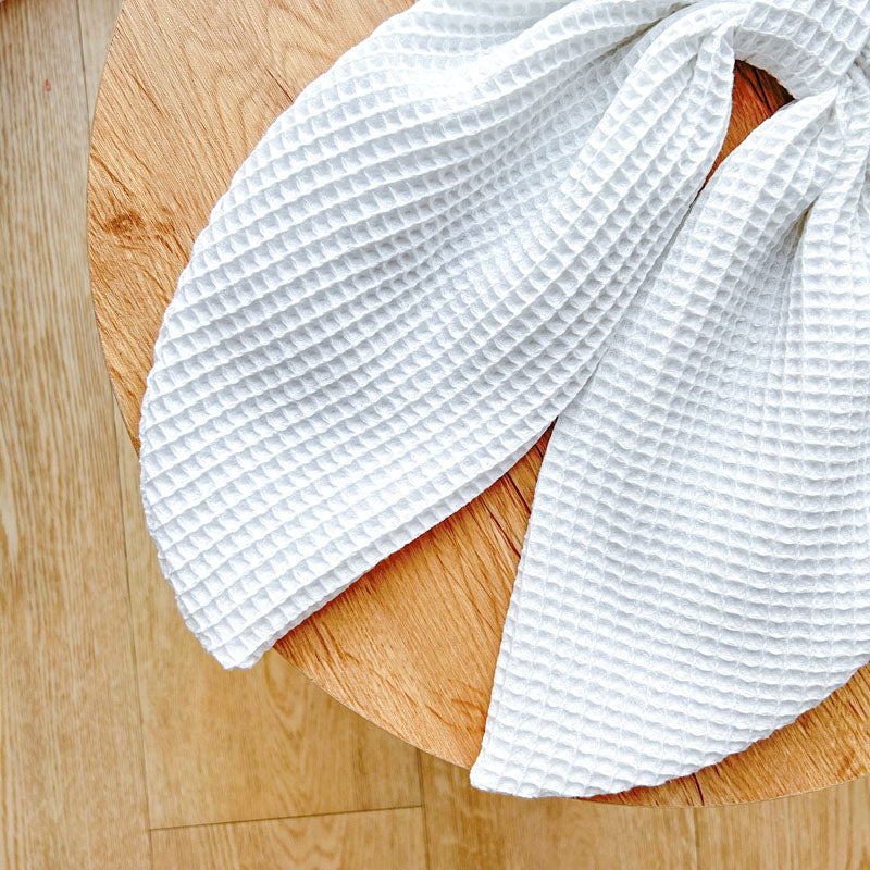 Λευκός Φιόγκος Πικέ - Διακοσμητικός Χειροποίητος Χειμερινός Φιόγκος - Ύψος 47εκ Μήκος 30εκ