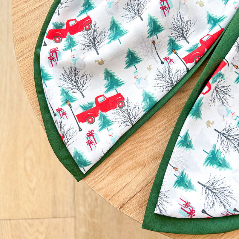 Διπλός Πράσινος Φιόγκος - Κόκκινα Αυτοκίνητα - Διακοσμητικός Χειροποίητος Υφασμάτινος Φιόγκος - Ύψος 47εκ Μήκος 30εκ