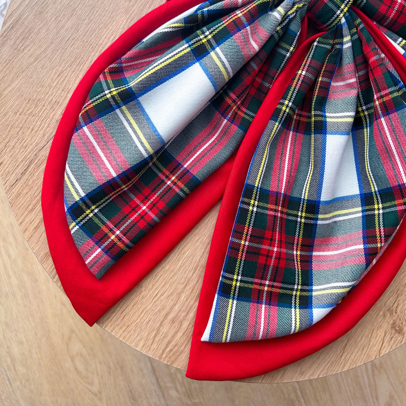 Κόκκινος φιόγκος με λευκό καρό - Διακοσμητικός Χειροποίητος Υφασμάτινος Φιόγκος - Ύψος 47εκ Μήκος 30εκ