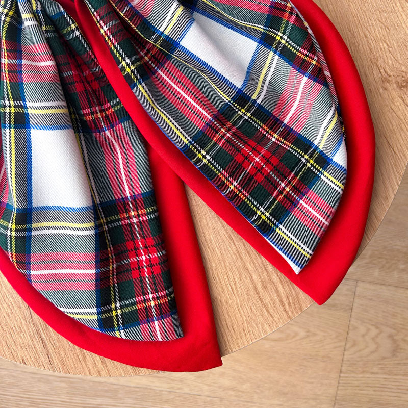 Κόκκινος φιόγκος με λευκό καρό - Διακοσμητικός Χειροποίητος Υφασμάτινος Φιόγκος - Ύψος 47εκ Μήκος 30εκ