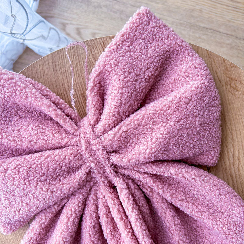 Σάπιο Μήλο Μπουκλέ "Προβατάκι" - Διακοσμητικός Χειροποίητος Υφασμάτινος Φιόγκος - Ύψος 47εκ Μήκος 30εκ