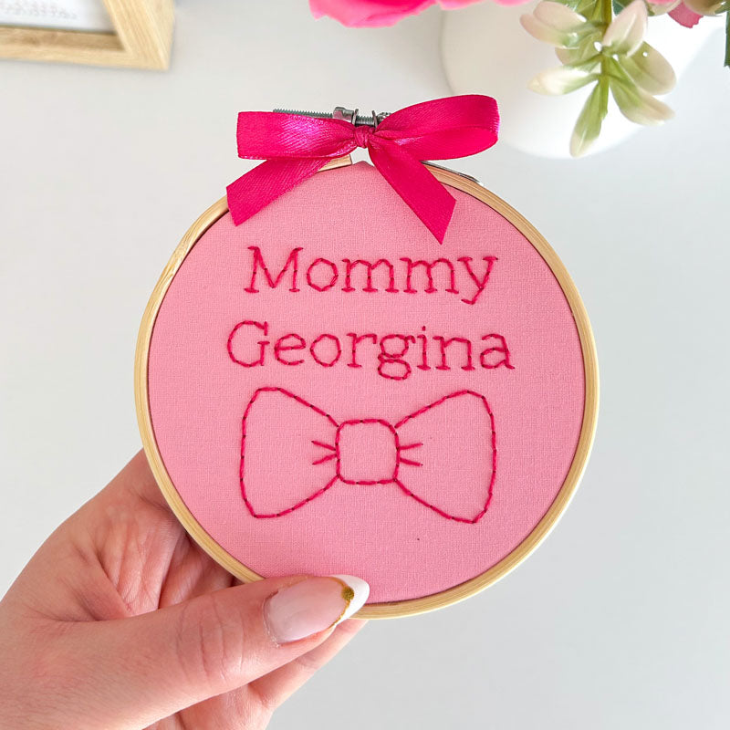 "Mommy" Custom Name Διακοσμητικό Tελάρο Kεντήματος για τη Γιορτή Της Μητέρας