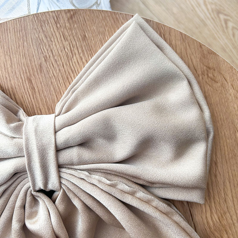 Διπλός Φιόγκος Χρυσός Σατέν - Διακοσμητικός Χειροποίητος Υφασμάτινος Φιόγκος - Ύψος 47εκ Μήκος 30εκ