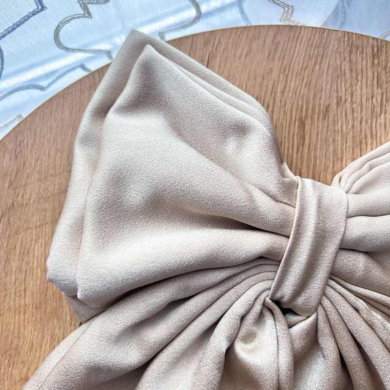 Διπλός Φιόγκος Χρυσός Σατέν - Διακοσμητικός Χειροποίητος Υφασμάτινος Φιόγκος - Ύψος 47εκ Μήκος 30εκ