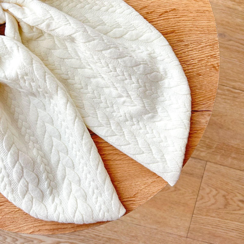 Εκρού Φιόγκος Πλεξούδες- Διακοσμητικός Χειροποίητος Χειμερινός Φιόγκος - Ύψος 47εκ Μήκος 30εκ